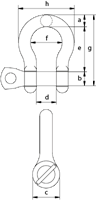 Green Pin Anchor/Bow Shackles MLVI Technical Drawing